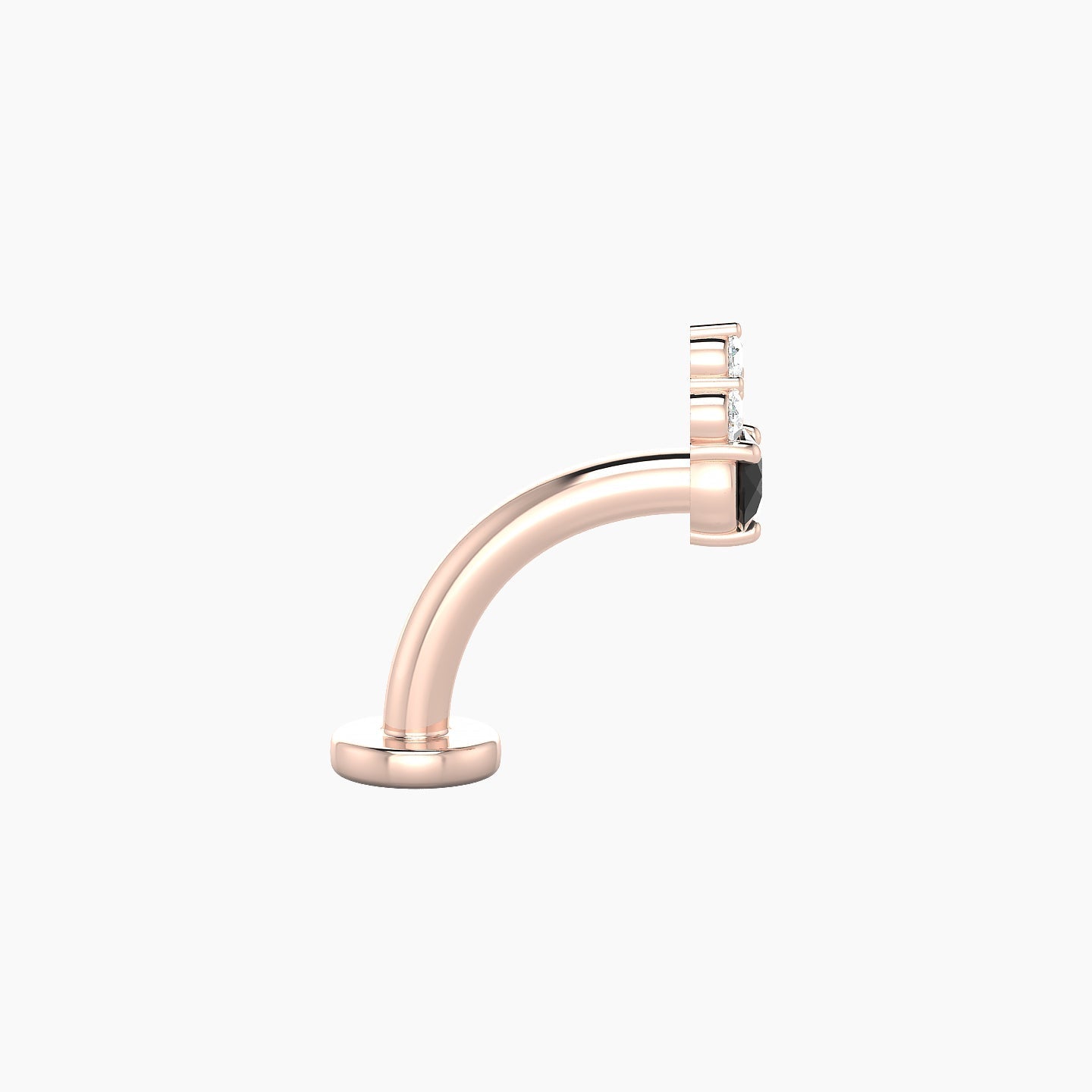 Sif | 18k Rose Gold 8 mm 5.5 mm Black Diamond & Diamond Floating Navel Piercing