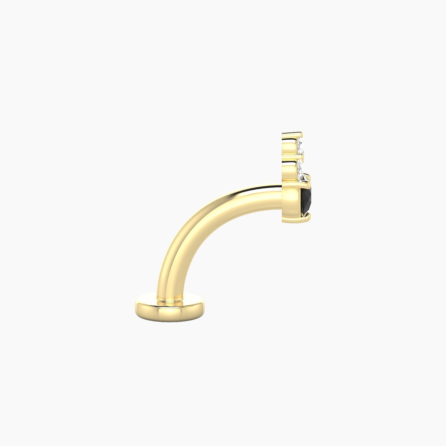 Sif | 18k Yellow Gold 8 mm 5.5 mm Black Diamond & Diamond Floating Navel Piercing