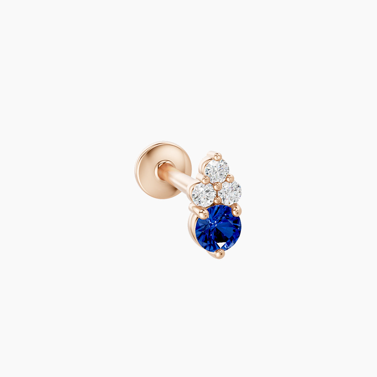 Sif | 18k Rose Gold 8 mm 5.5 mm Sapphire & Diamond Nose Piercing