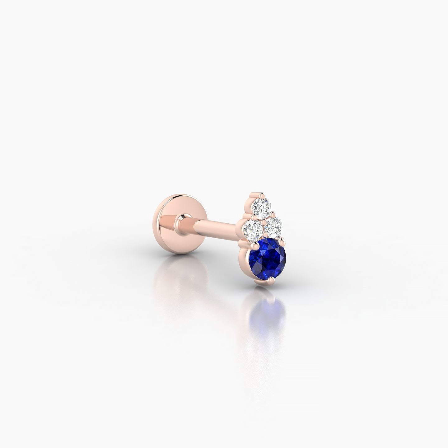 Sif | 18k Rose Gold 8 mm 6 mm Sapphire & Diamond Nostril Piercing