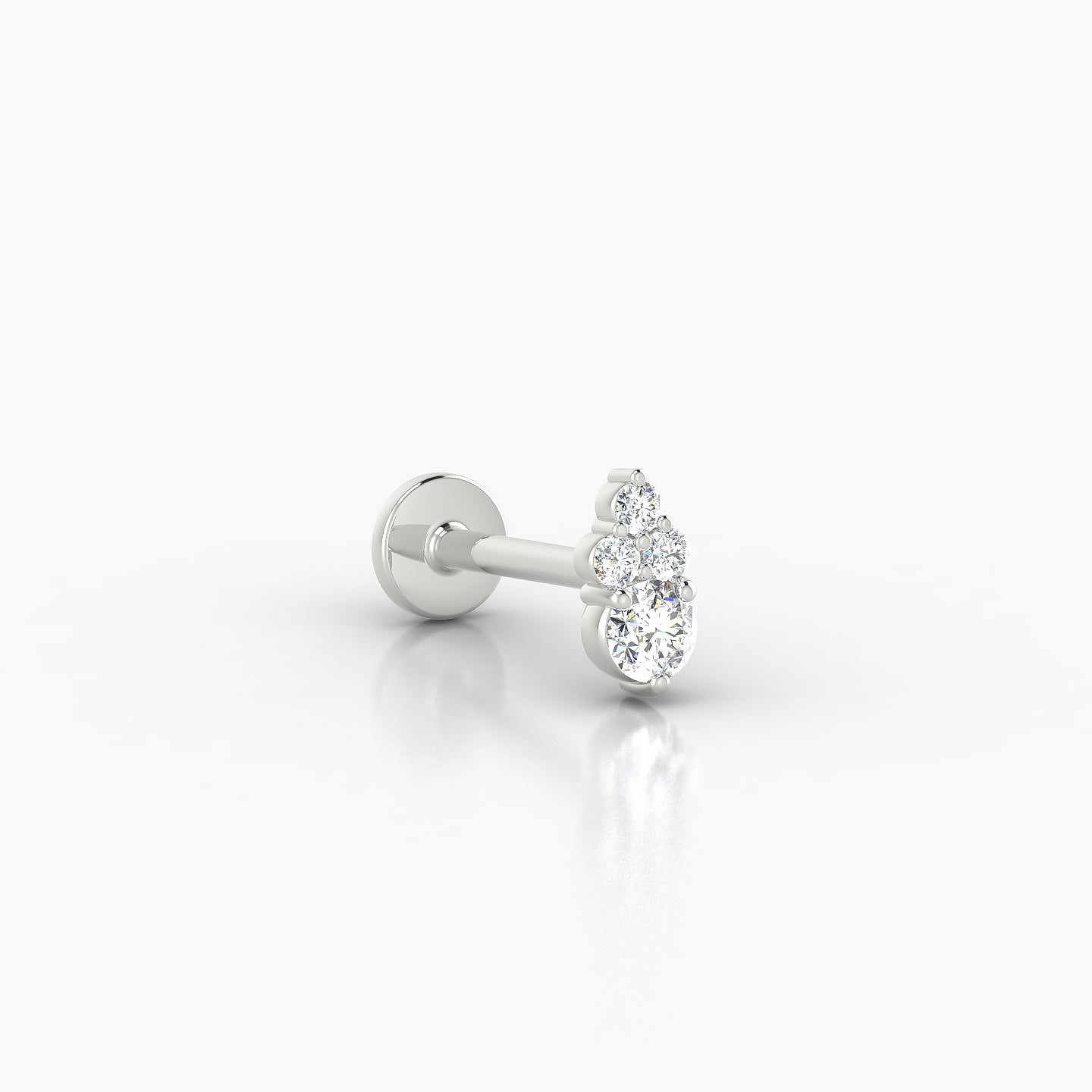 Sif | 18k White Gold 6 mm 8 mm Diamond Nostril Piercing