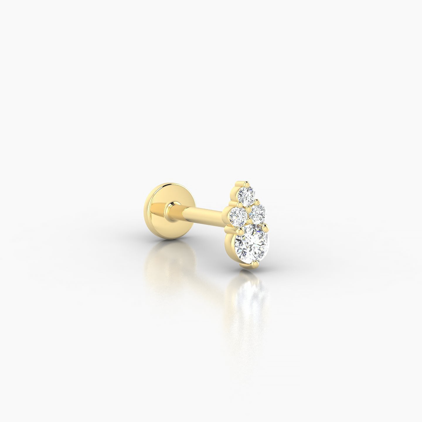 Sif | 18k Yellow Gold 6 mm 8 mm Diamond Nostril Piercing