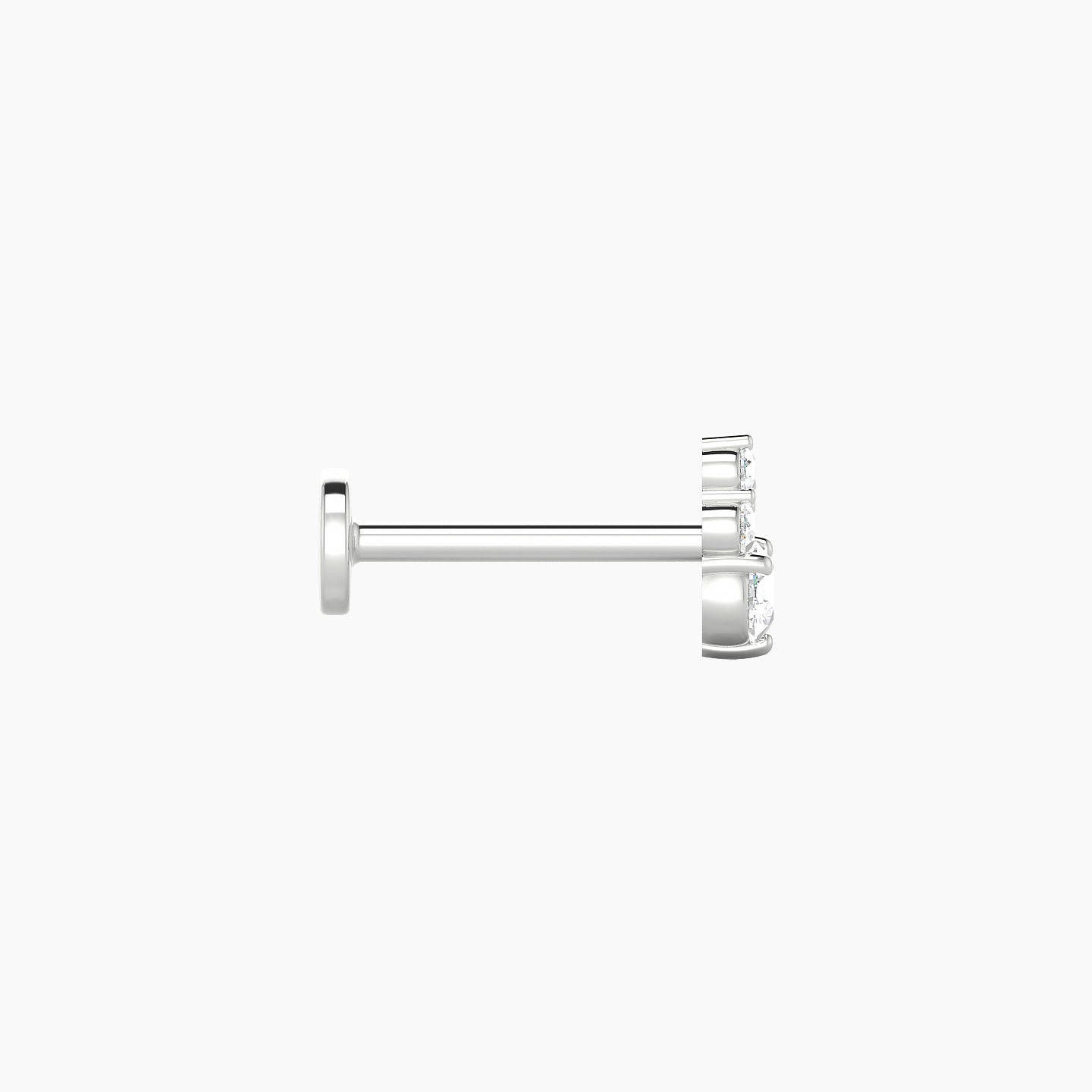 Sif | 18k White Gold 6 mm 8 mm Diamond Nostril Piercing