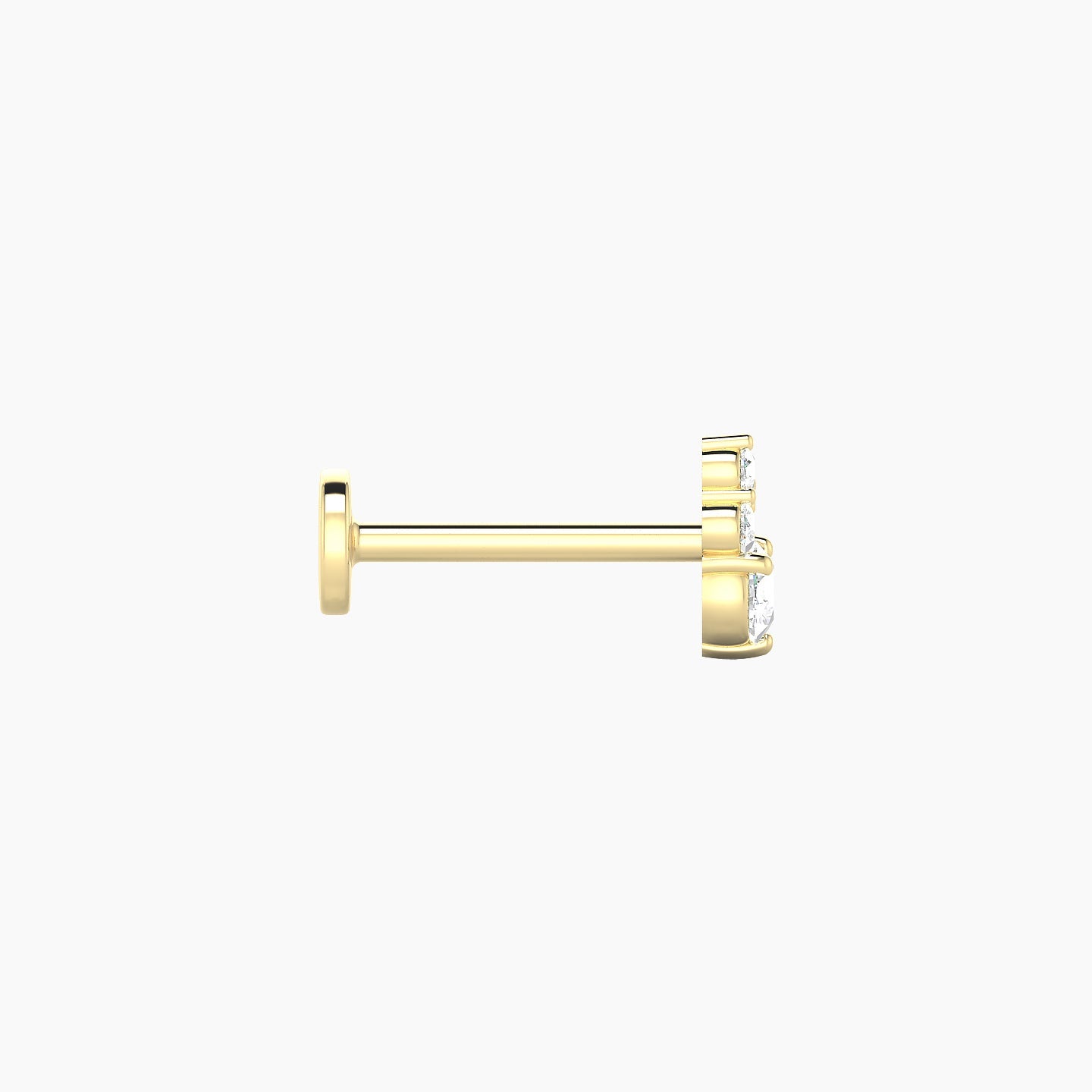 Sif | 18k Yellow Gold 6 mm 8 mm Diamond Nostril Piercing