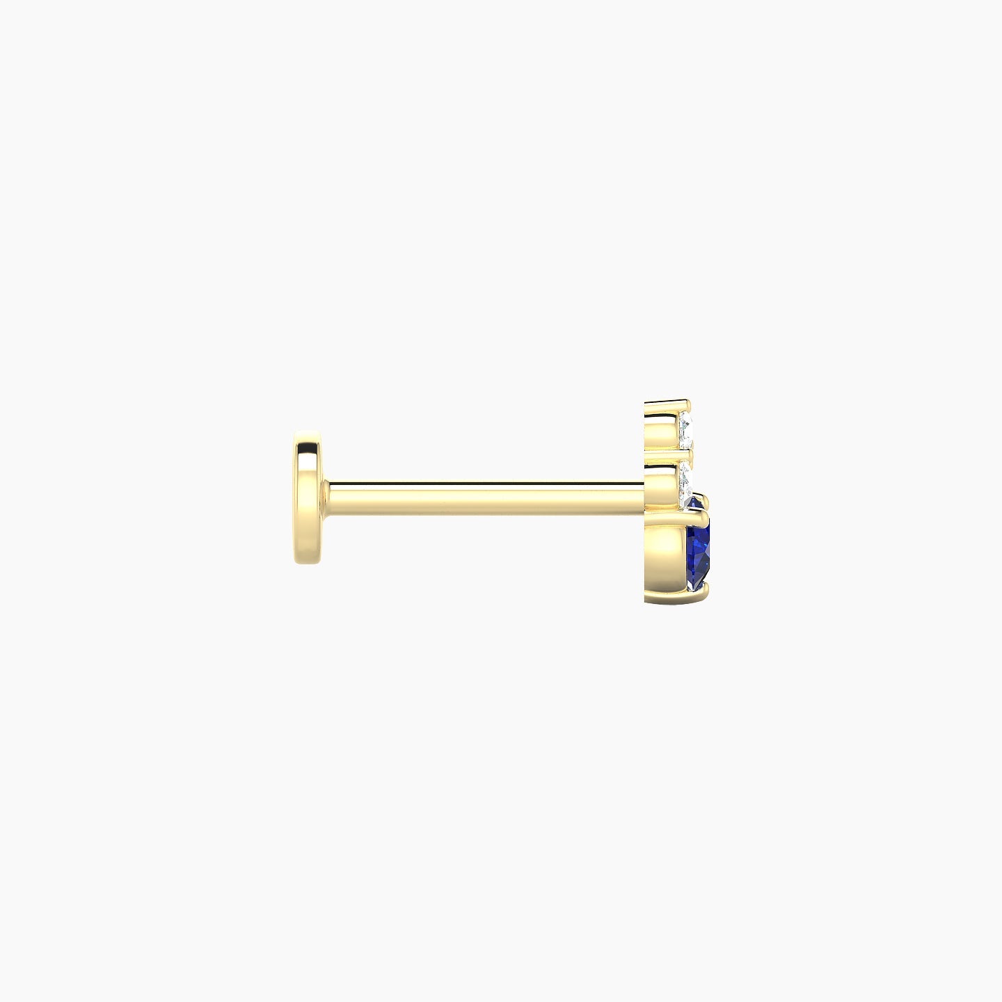 Sif | 18k Yellow Gold 8 mm 6 mm Sapphire & Diamond Nostril Piercing