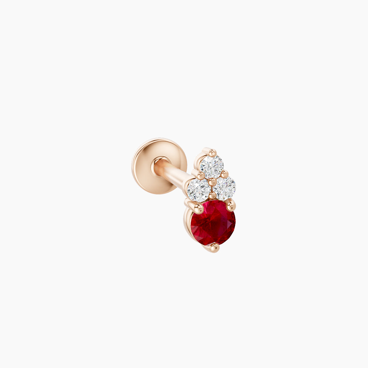 Sif | 18k Rose Gold 8 mm 5.5 mm Ruby & Diamond Piercing