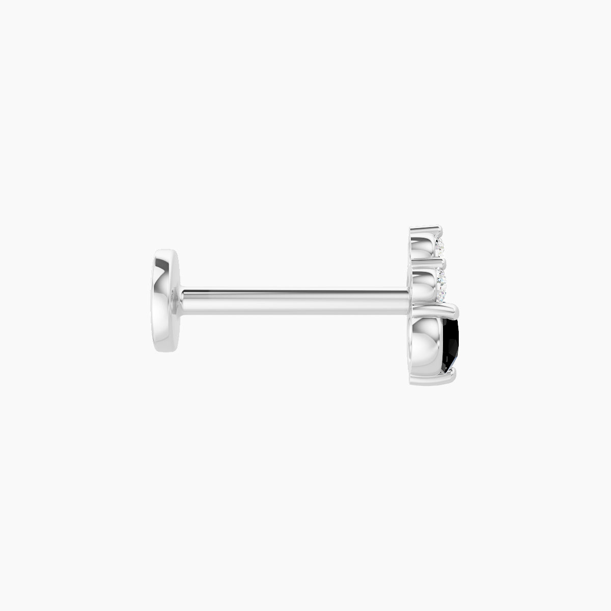 Sif | 18k White Gold 8 mm 5.5 mm Black Diamond & Diamond Piercing