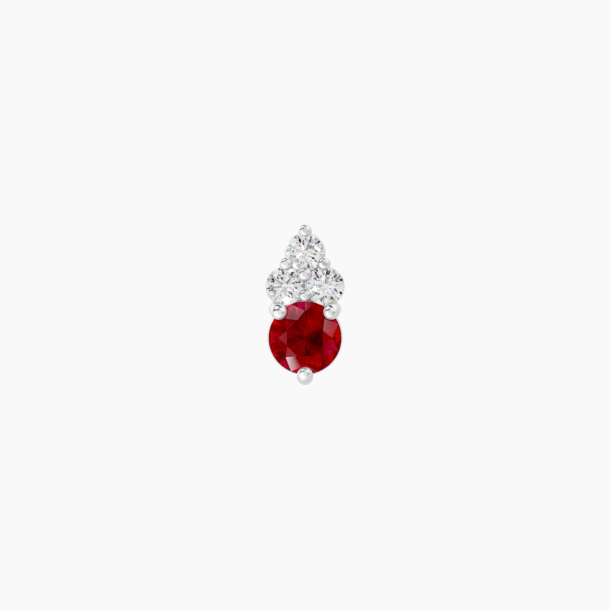 Sif | 18k White Gold 8 mm 5.5 mm Ruby & Diamond Piercing