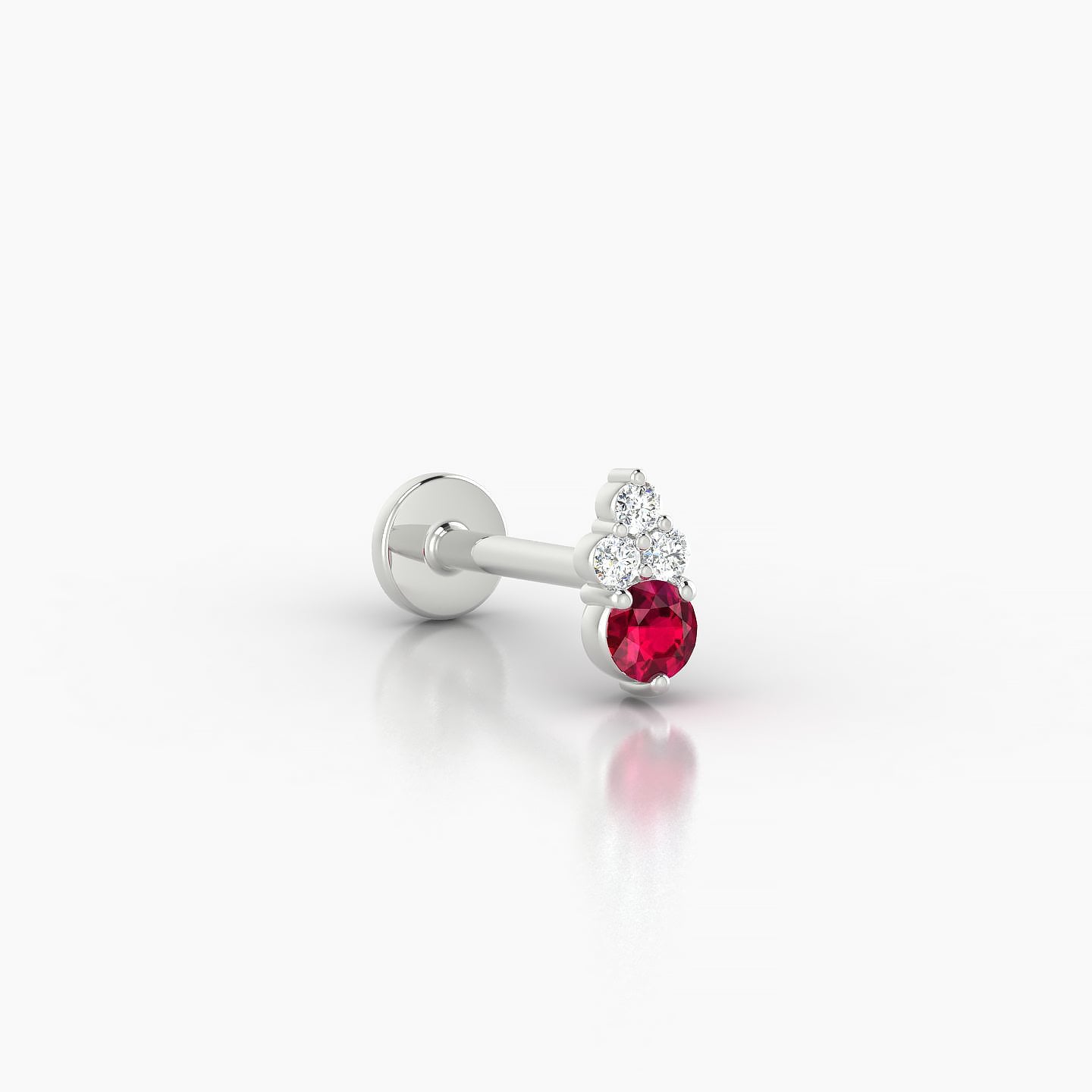 Sif | 18k White Gold 8 mm 6 mm Ruby & Diamond Piercing