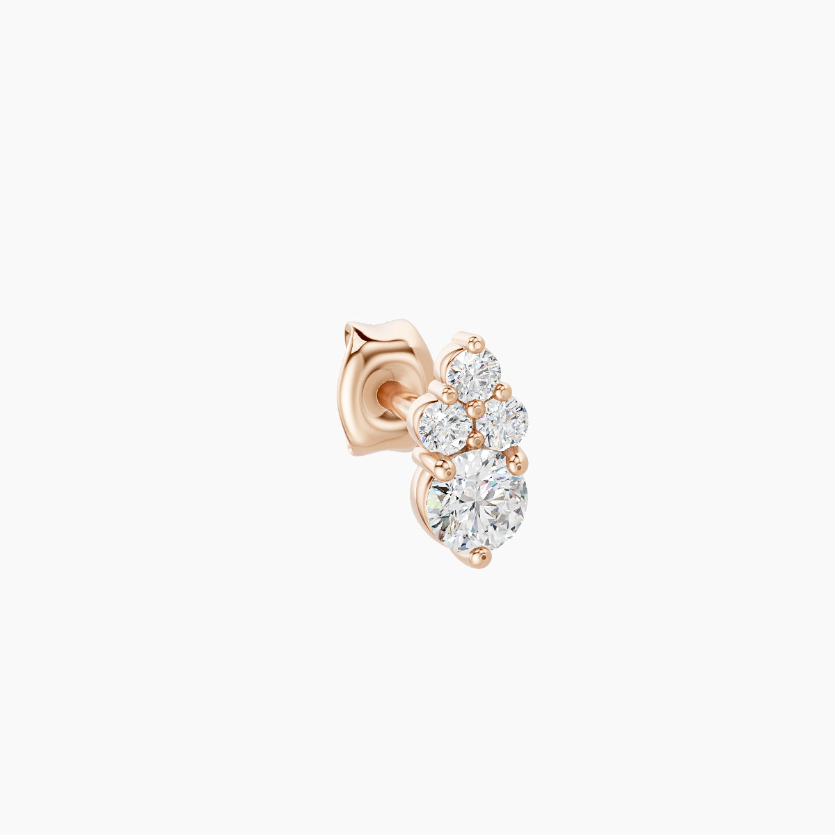 Sif | 18k Rose Gold 5.5 mm Diamond Earring