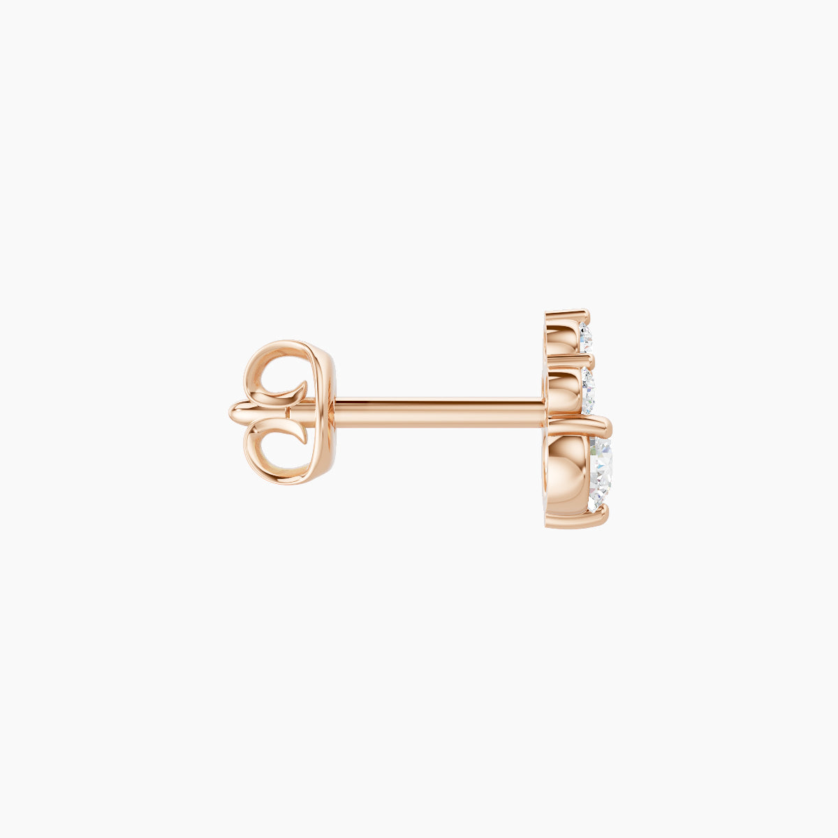 Sif | 18k Rose Gold 5.5 mm Diamond Earring