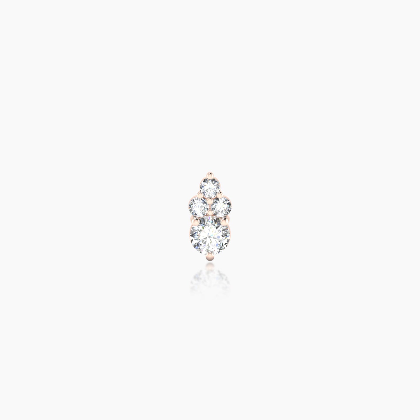 Sif | 18k Rose Gold 6 mm Diamond Earring