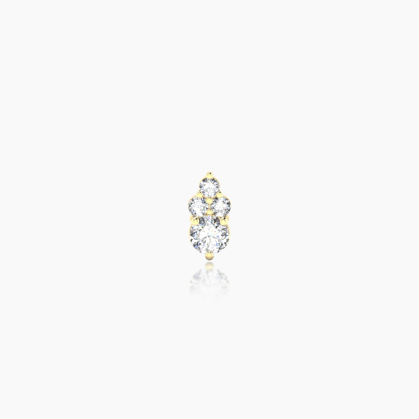 Sif | 18k Yellow Gold 6 mm Diamond Earring