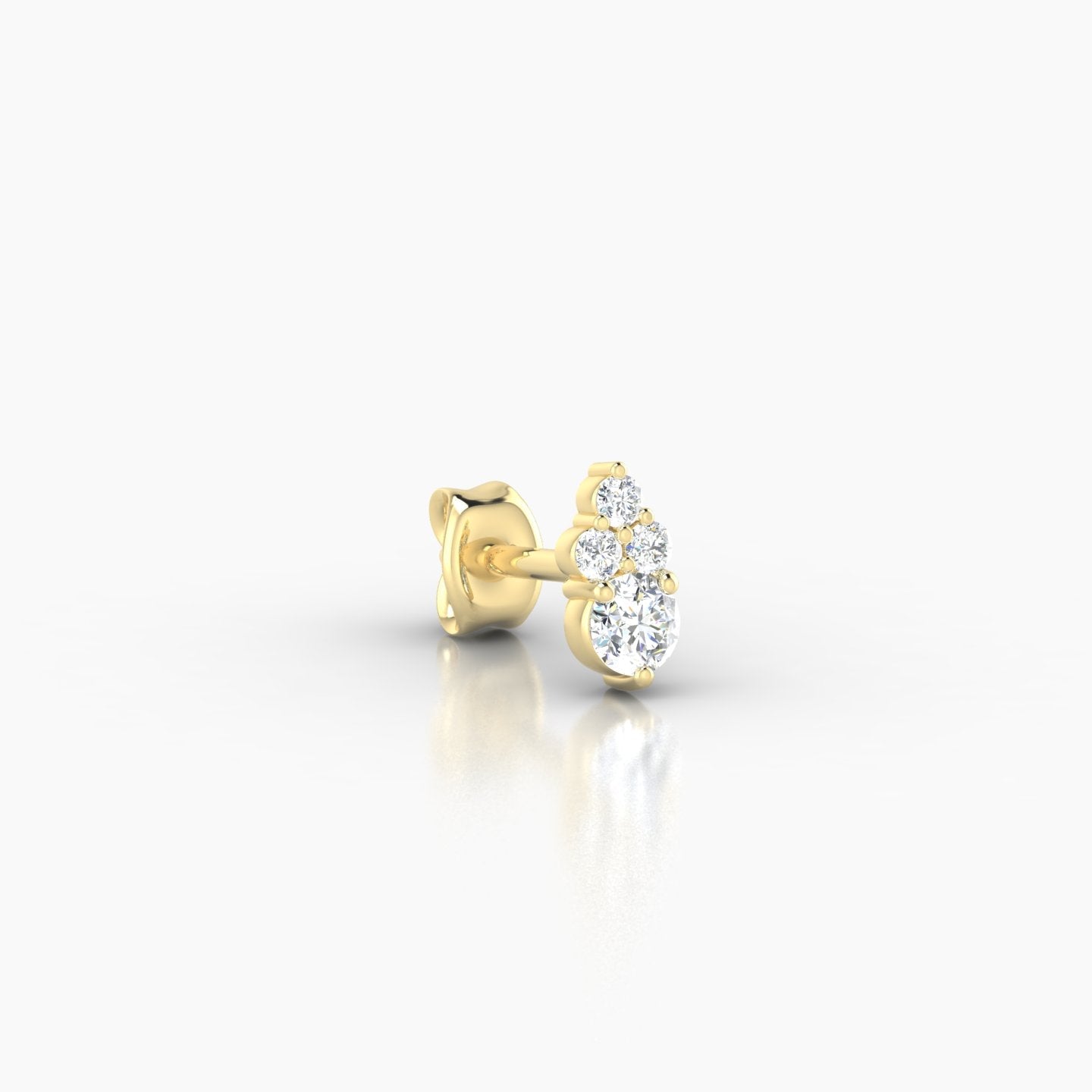 Sif | 18k Yellow Gold 6 mm Diamond Earring