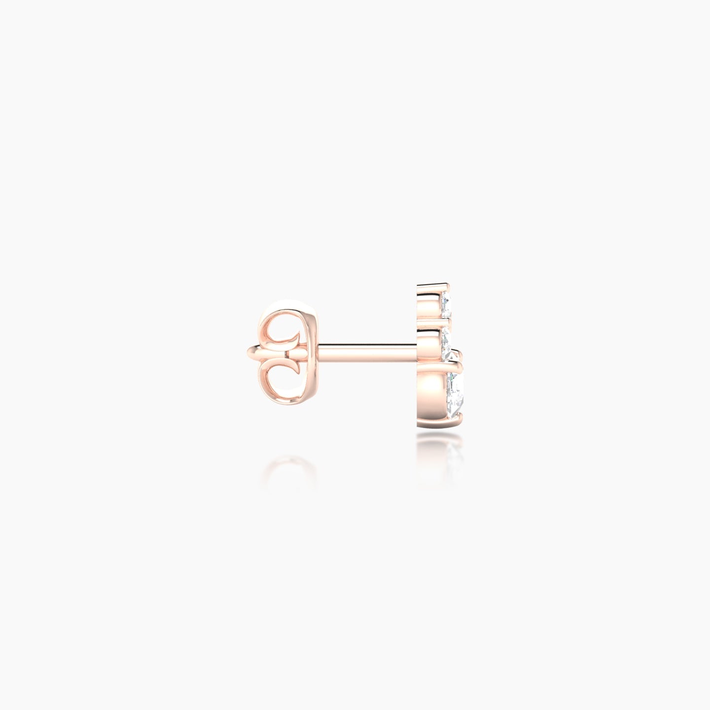 Sif | 18k Rose Gold 6 mm Diamond Earring