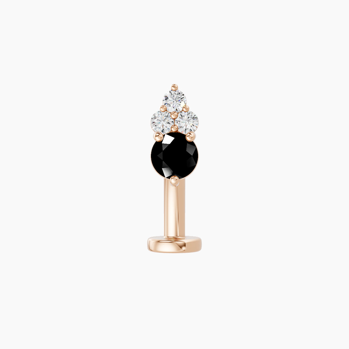 Sif | 18k Rose Gold 10 mm 6.5 mm Black Diamond & Diamond Floating Navel Piercing