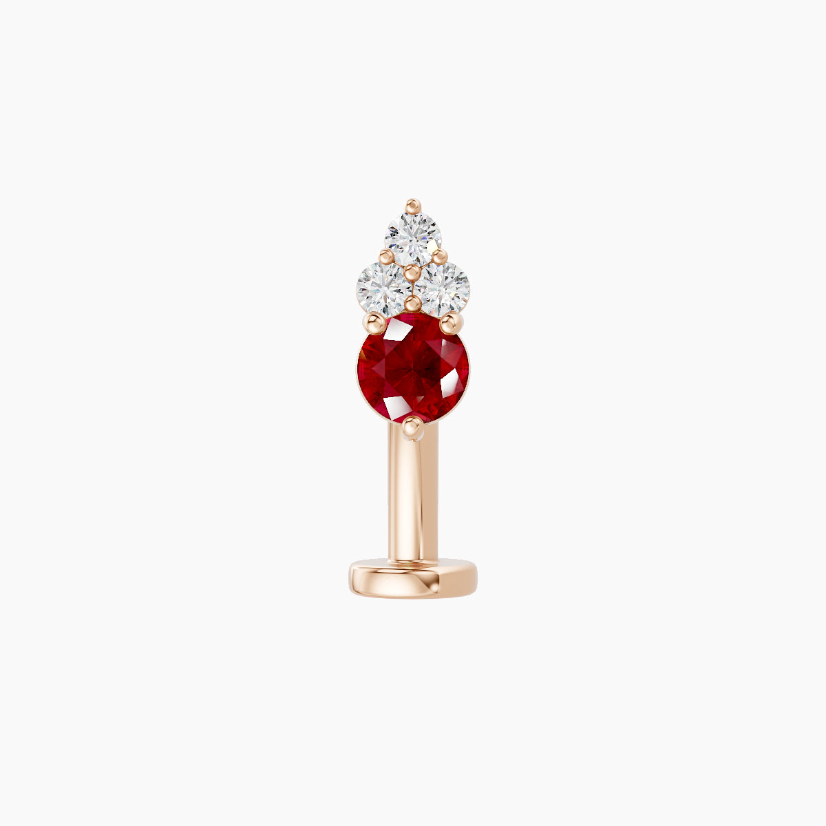 Sif | 18k Rose Gold 10 mm 6.5 mm Ruby & Diamond Floating Navel Piercing