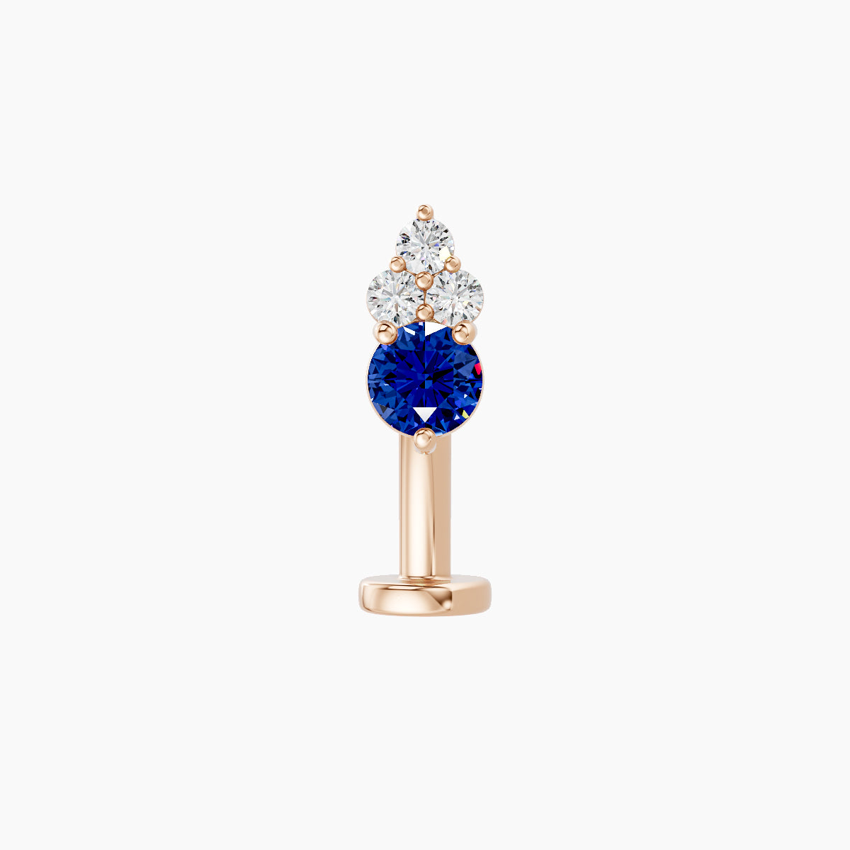 Sif | 18k Rose Gold 10 mm 6.5 mm Sapphire & Diamond Floating Navel Piercing