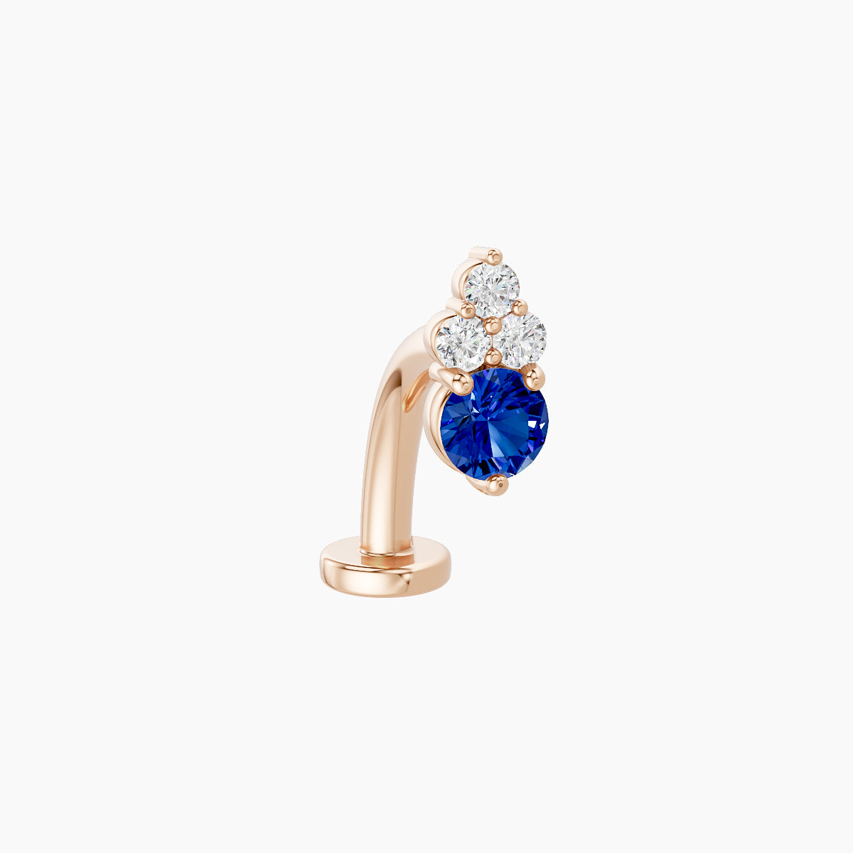 Sif | 18k Rose Gold 10 mm 6.5 mm Sapphire & Diamond Floating Navel Piercing
