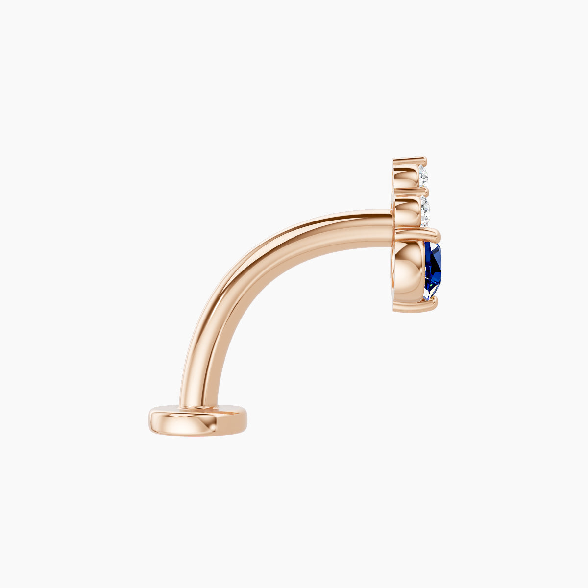 Sif | 18k Rose Gold 10 mm 6.5 mm Sapphire & Diamond Floating Navel Piercing