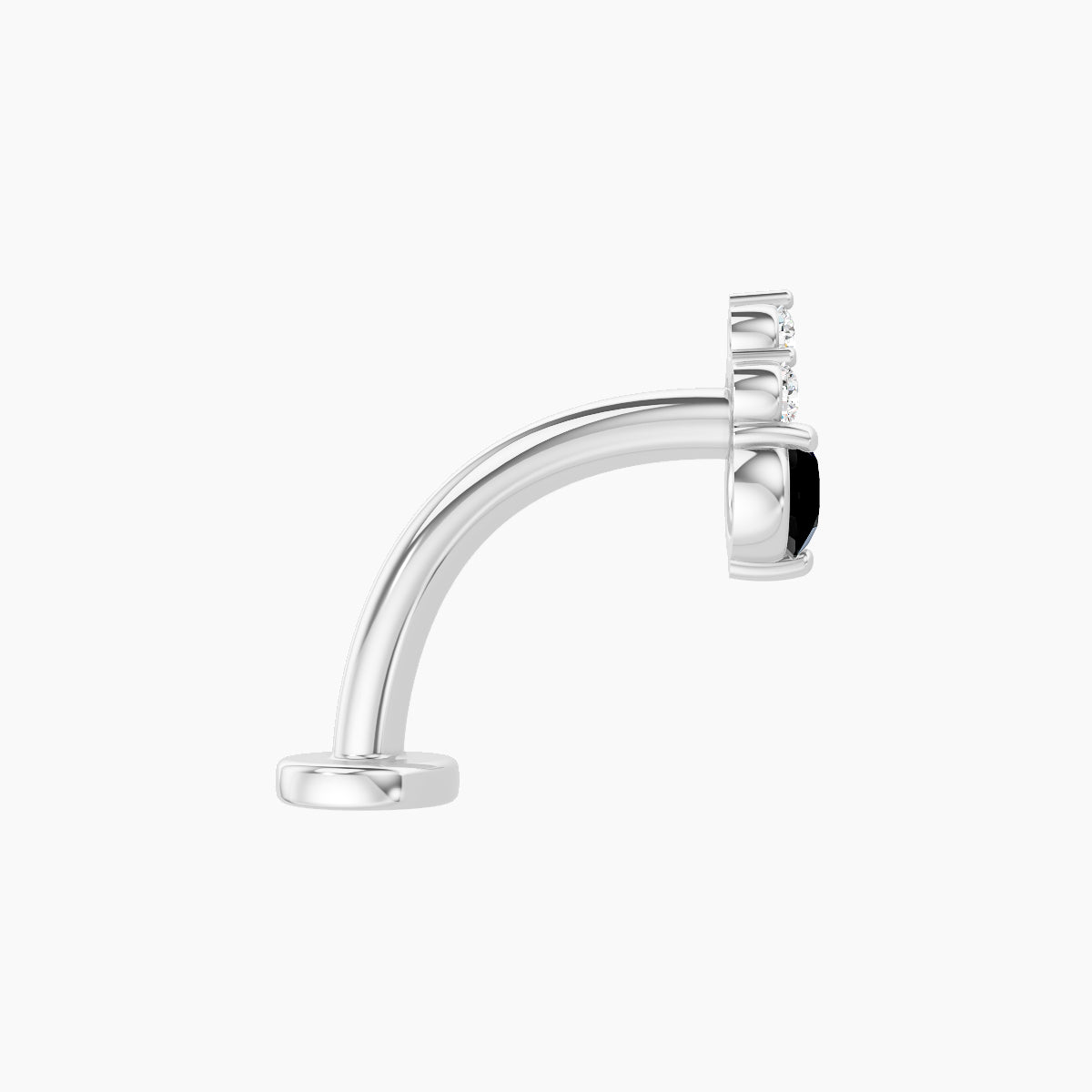 Sif | 18k White Gold 10 mm 6.5 mm Black Diamond & Diamond Floating Navel Piercing