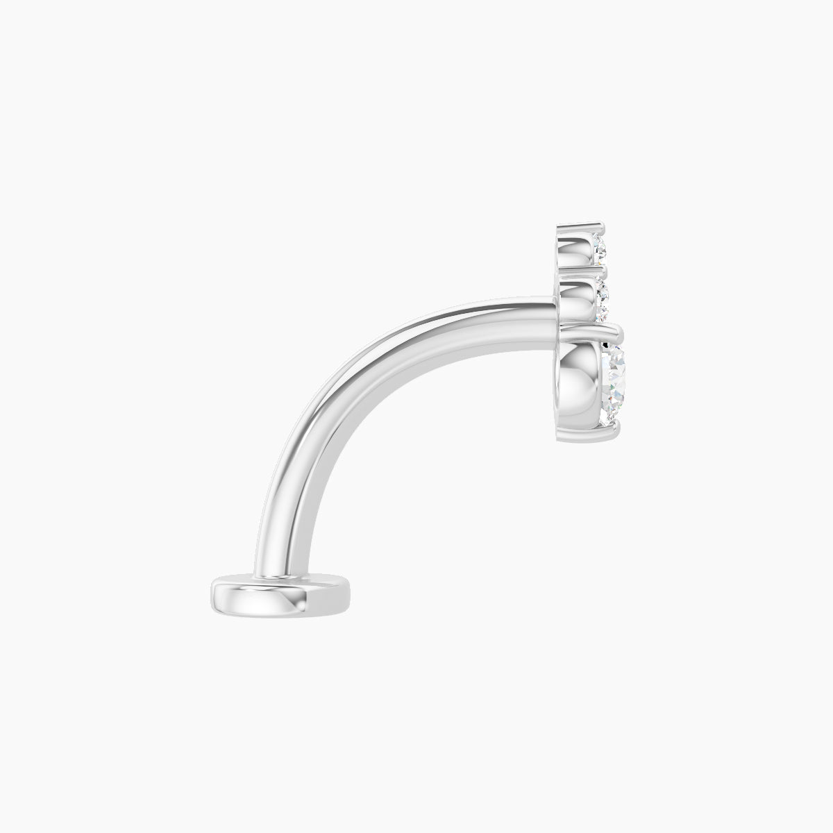Sif | 18k White Gold 6.5 mm 10 mm Diamond Floating Navel Piercing