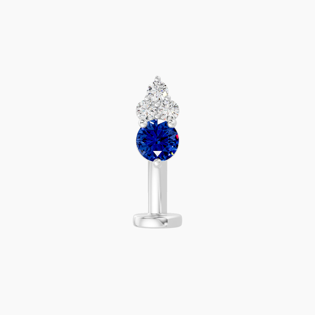 Sif | 18k White Gold 10 mm 6.5 mm Sapphire & Diamond Floating Navel Piercing