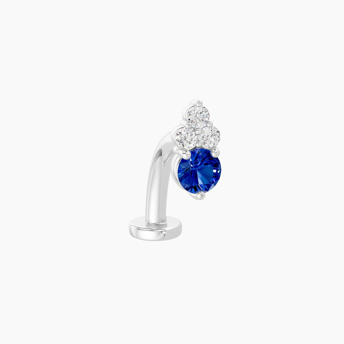 Sif | 18k White Gold 10 mm 6.5 mm Sapphire & Diamond Floating Navel Piercing