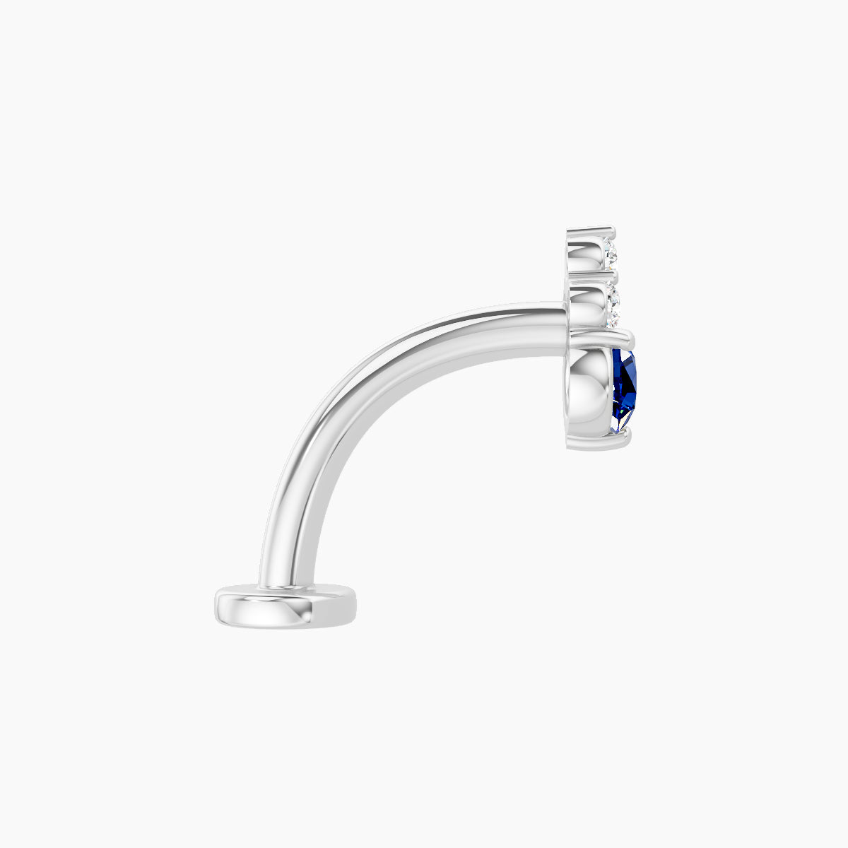 Sif | 18k White Gold 10 mm 6.5 mm Sapphire & Diamond Floating Navel Piercing