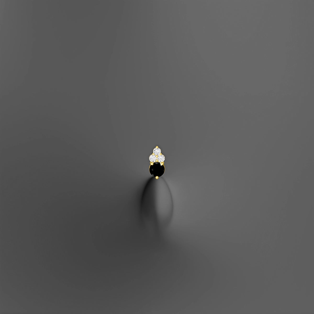 Sif | 18k Yellow Gold 10 mm 6.5 mm Black Diamond & Diamond Floating Navel Piercing