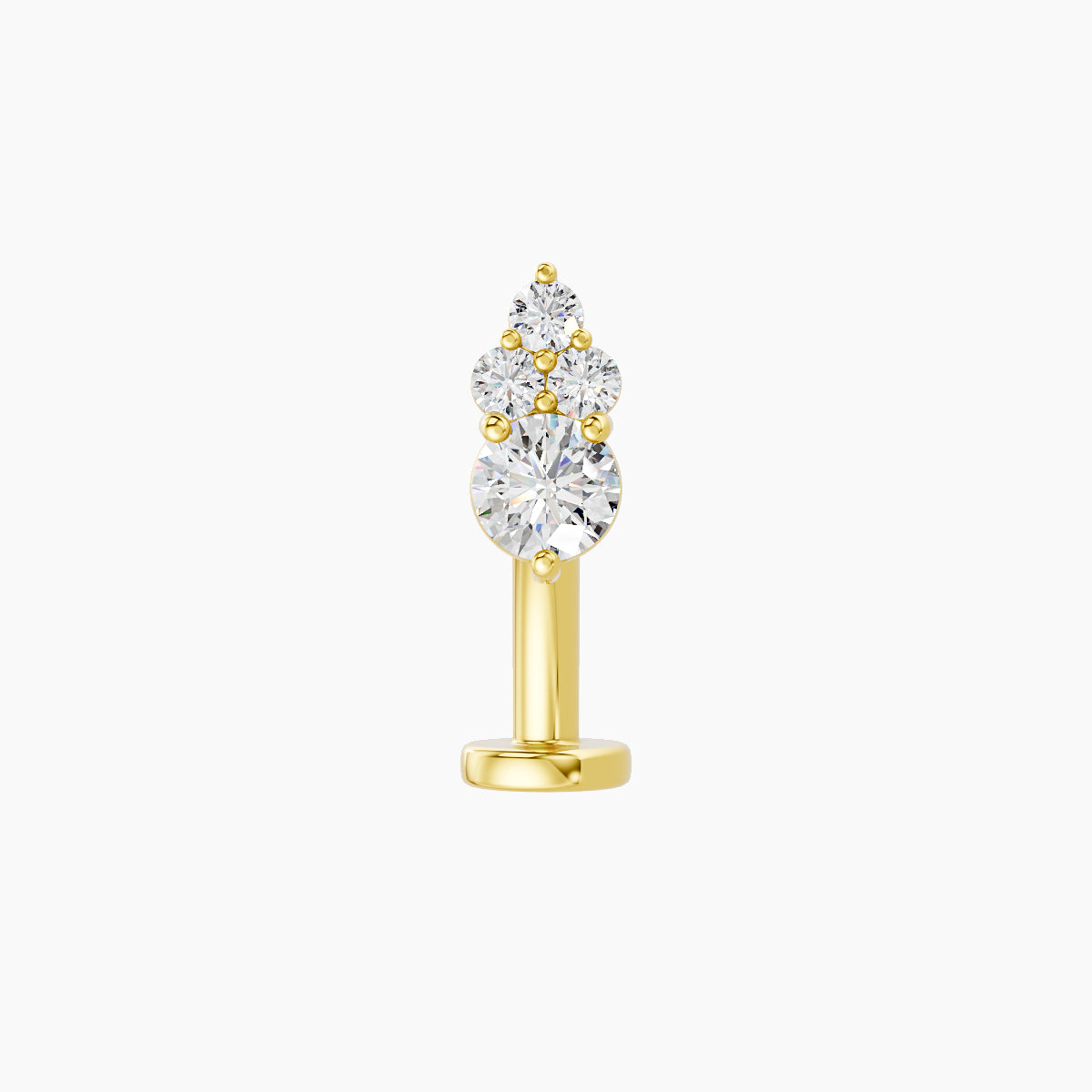 Sif | 18k Yellow Gold 6.5 mm 10 mm Diamond Floating Navel Piercing
