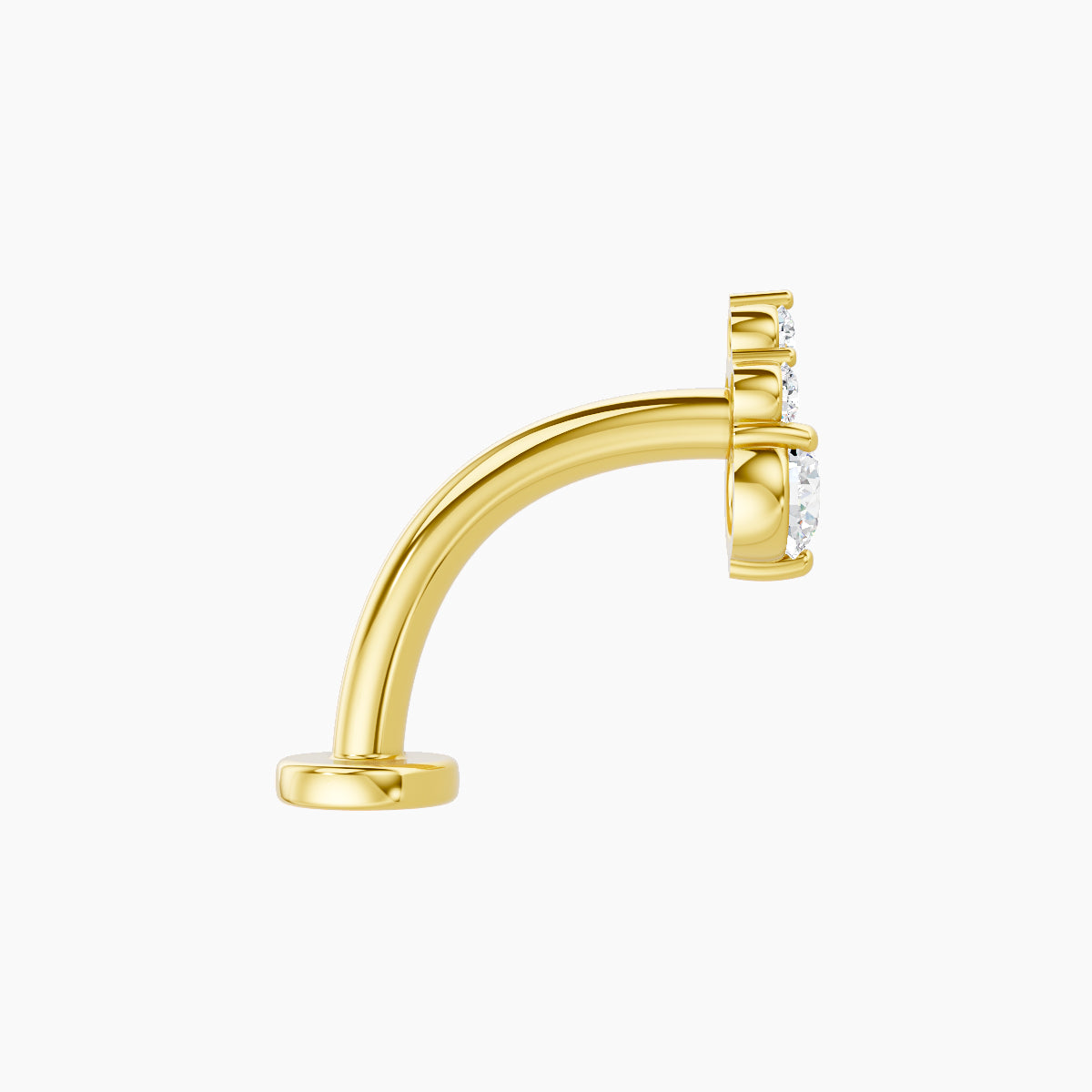 Sif | 18k Yellow Gold 6.5 mm 10 mm Diamond Floating Navel Piercing