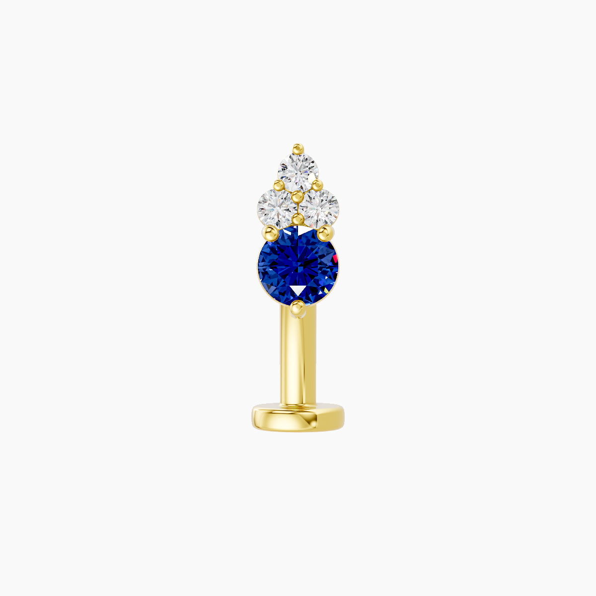 Sif | 18k Yellow Gold 10 mm 6.5 mm Sapphire & Diamond Floating Navel Piercing