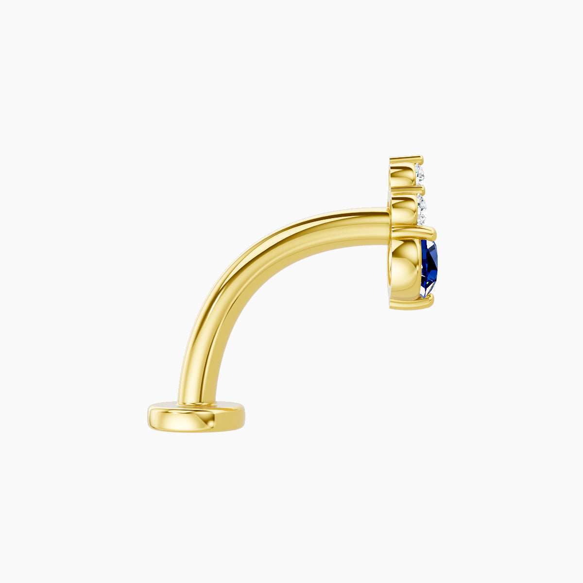 Sif | 18k Yellow Gold 10 mm 6.5 mm Sapphire & Diamond Floating Navel Piercing
