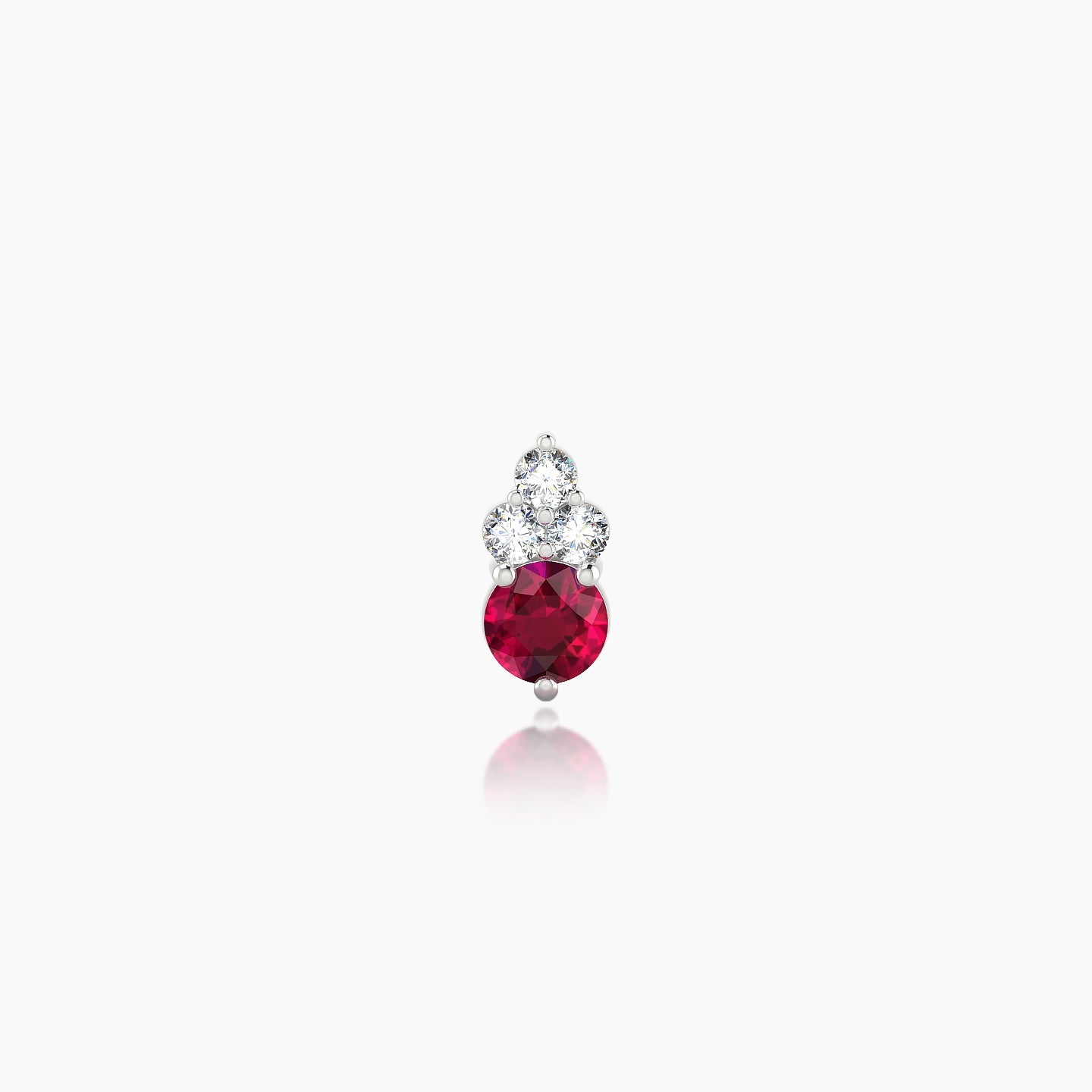 Sif | 18k White Gold 5 mm 7 mm Ruby & Diamond Nostril Piercing