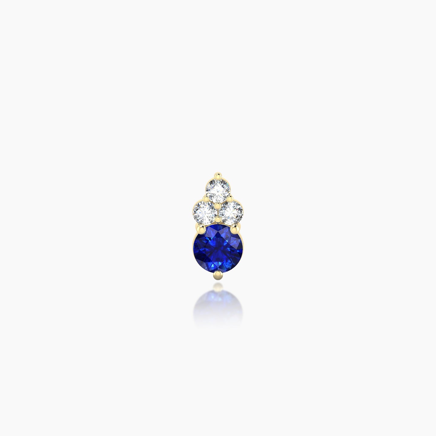 Sif | 18k Yellow Gold 5 mm 7 mm Sapphire & Diamond Nostril Piercing