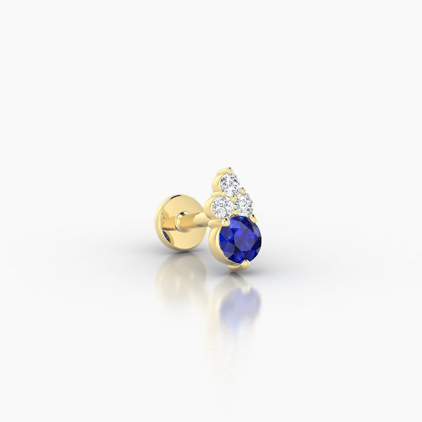 Sif | 18k Yellow Gold 5 mm 7 mm Sapphire & Diamond Nostril Piercing