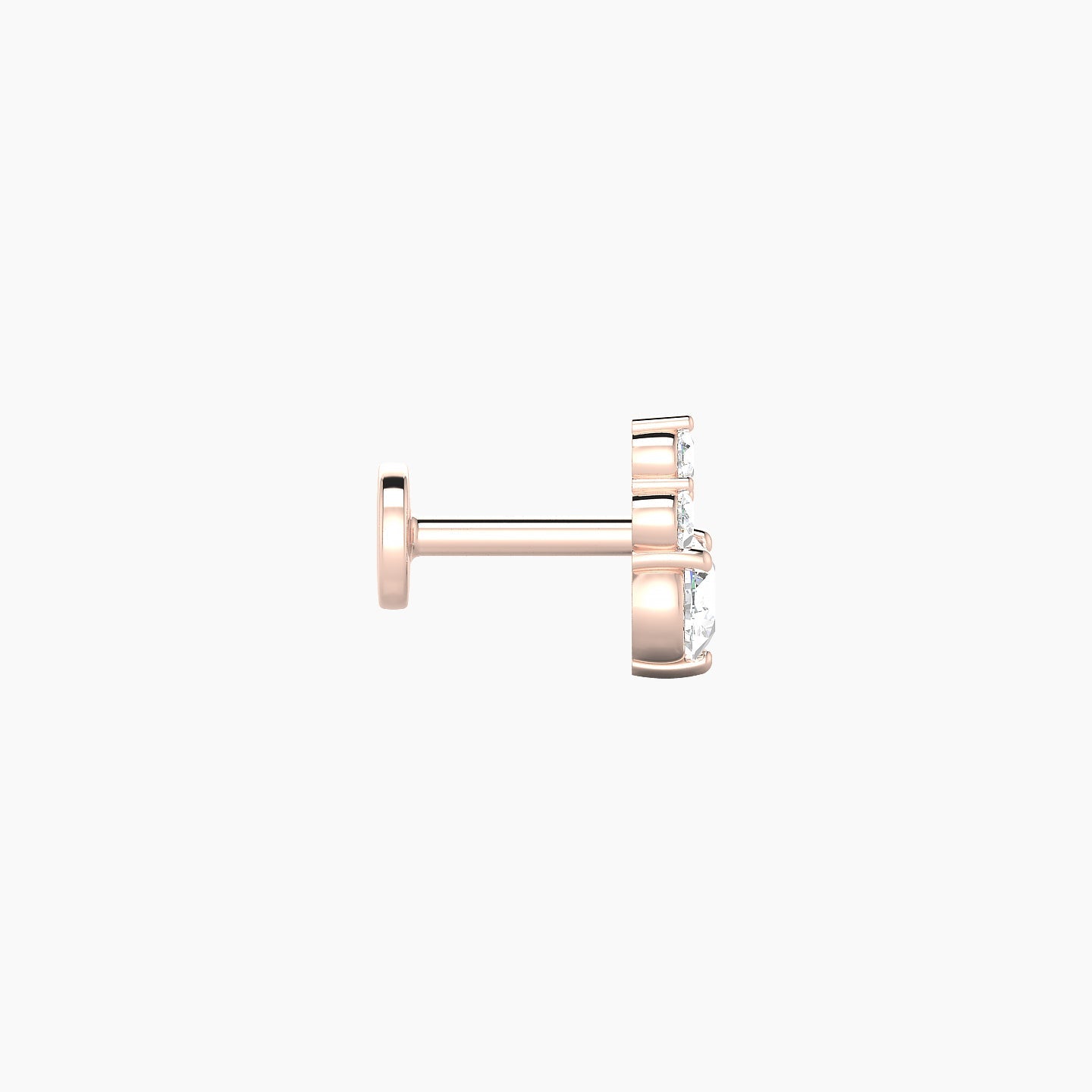 Sif | 18k Rose Gold 7 mm 5 mm Diamond Nostril Piercing