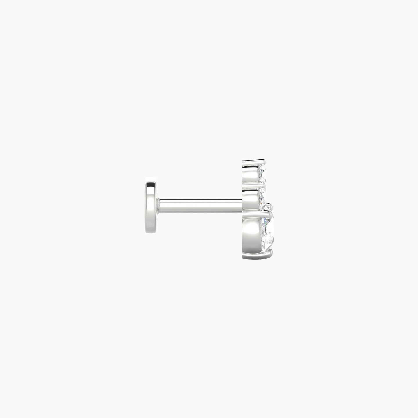 Sif | 18k White Gold 7 mm 5 mm Diamond Nostril Piercing