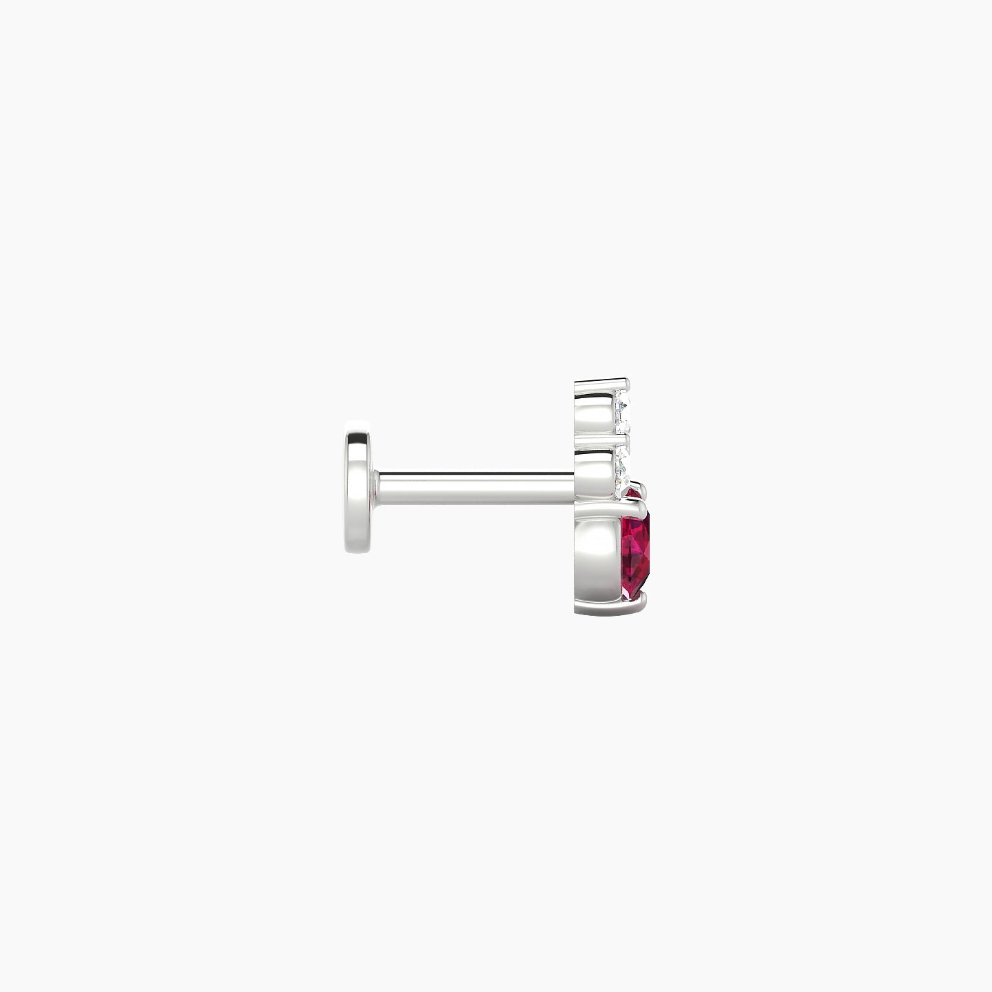 Sif | 18k White Gold 5 mm 7 mm Ruby & Diamond Nostril Piercing