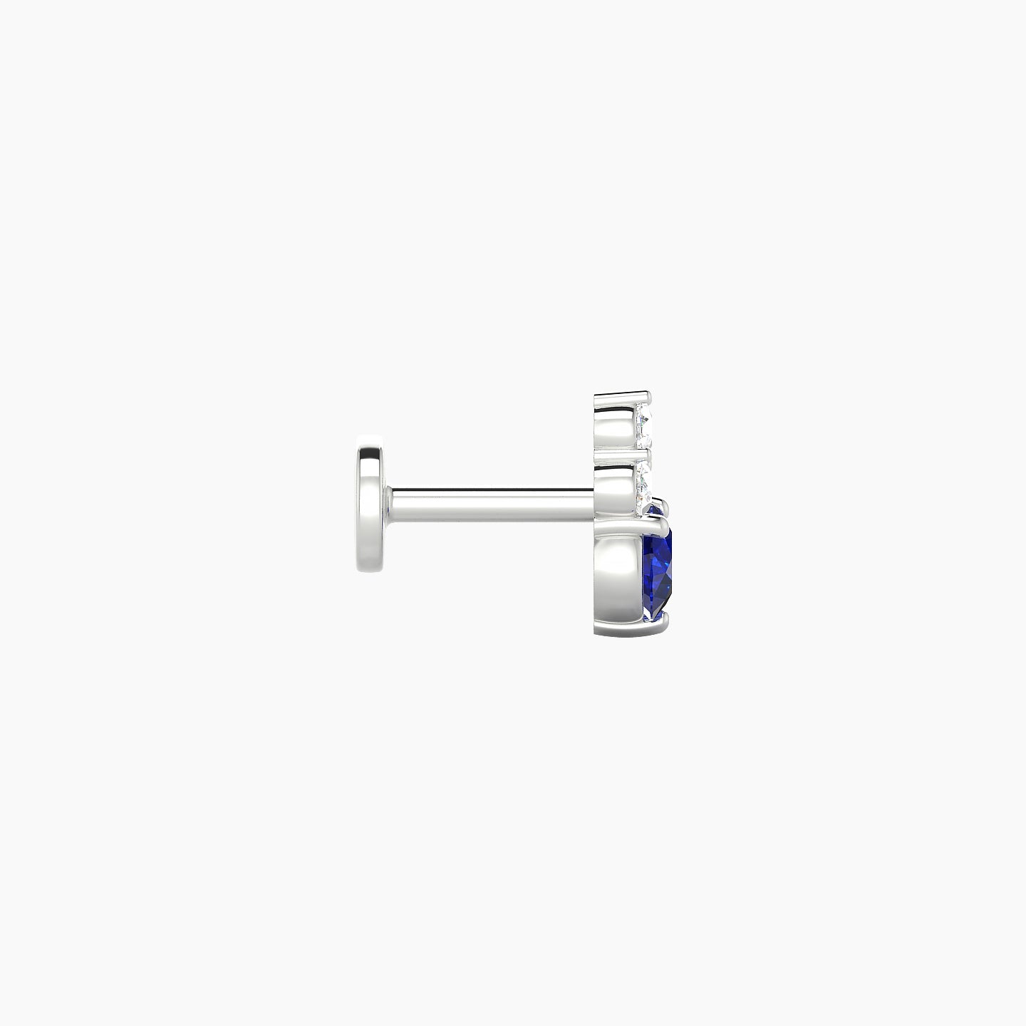 Sif | 18k White Gold 5 mm 7 mm Sapphire & Diamond Nostril Piercing