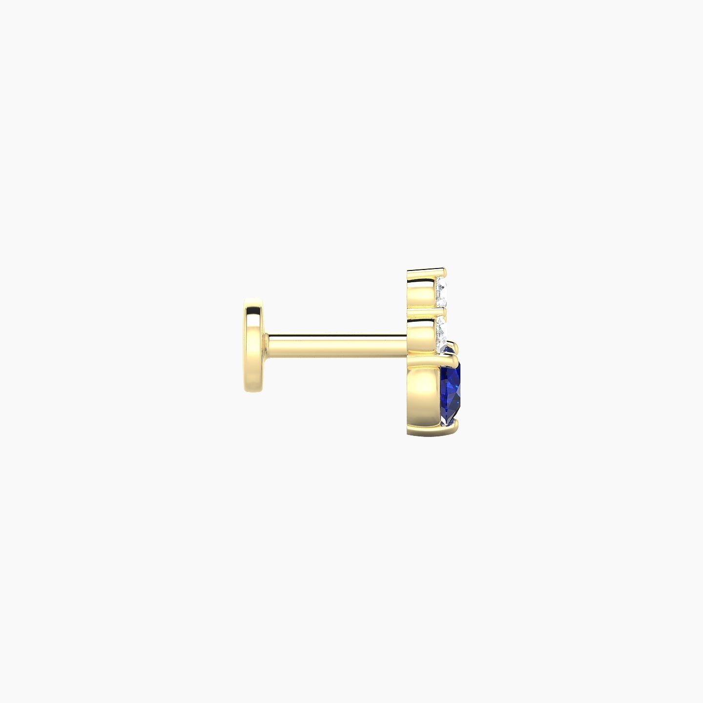 Sif | 18k Yellow Gold 5 mm 7 mm Sapphire & Diamond Nostril Piercing