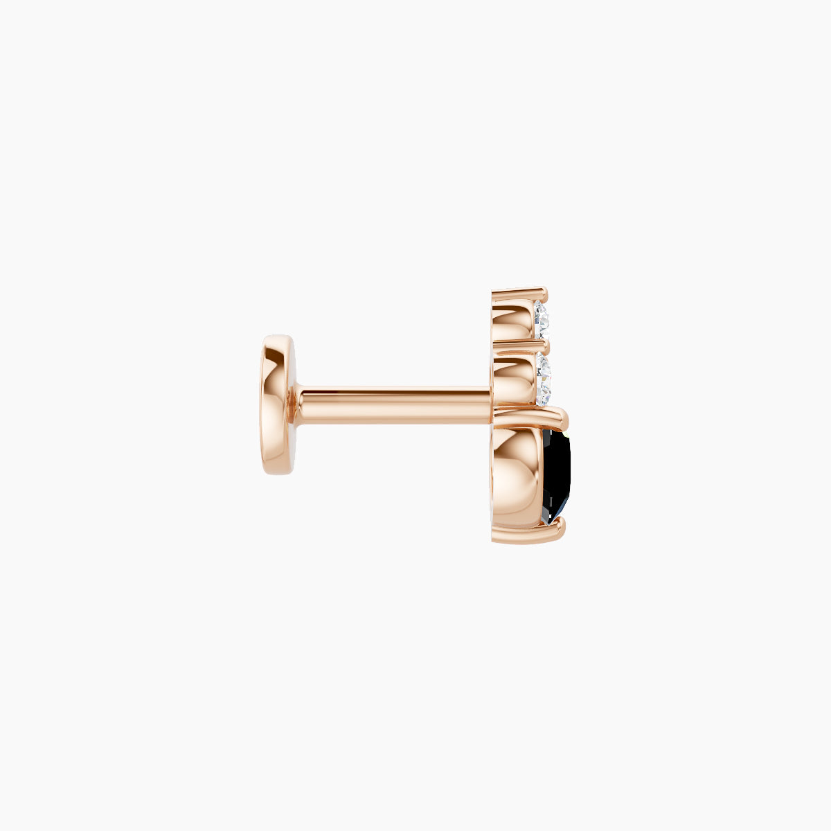 Sif | 18k Rose Gold 5 mm 6.5 mm Black Diamond & Diamond Piercing