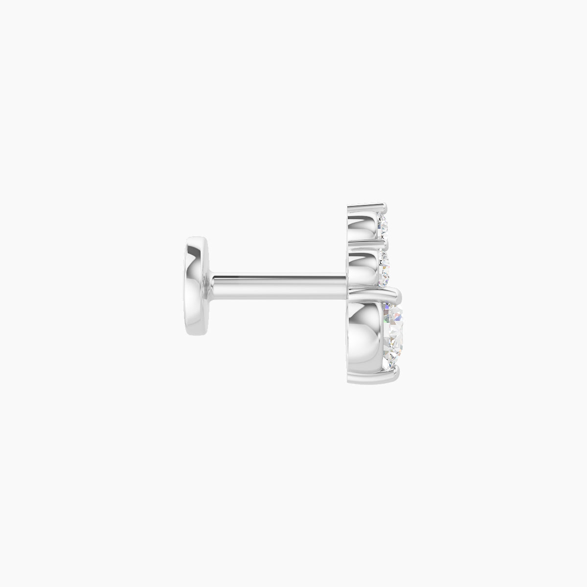 Sif | 18k White Gold 6.5 mm 5 mm Diamond Piercing