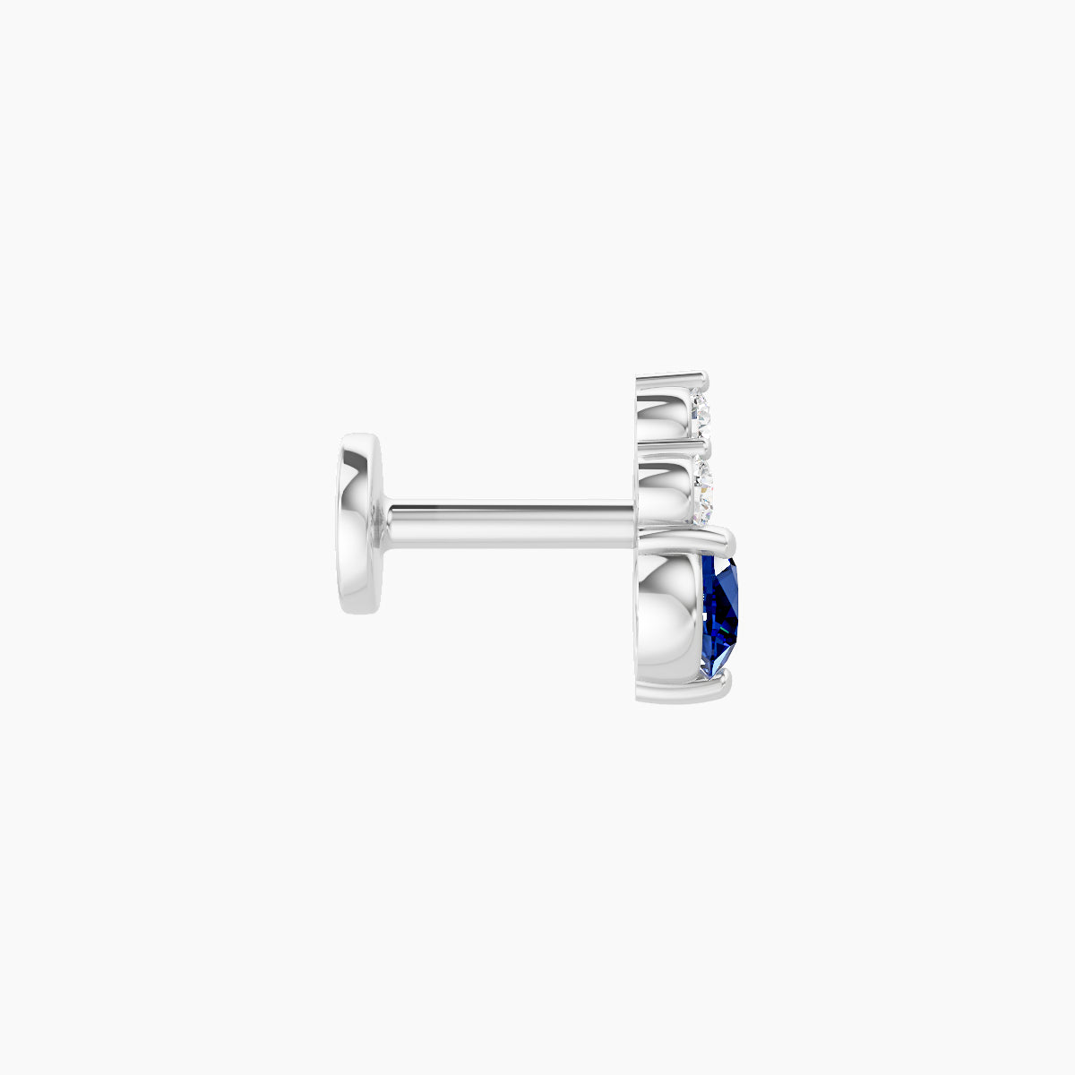 Sif | 18k White Gold 5 mm 6.5 mm Sapphire & Diamond Piercing