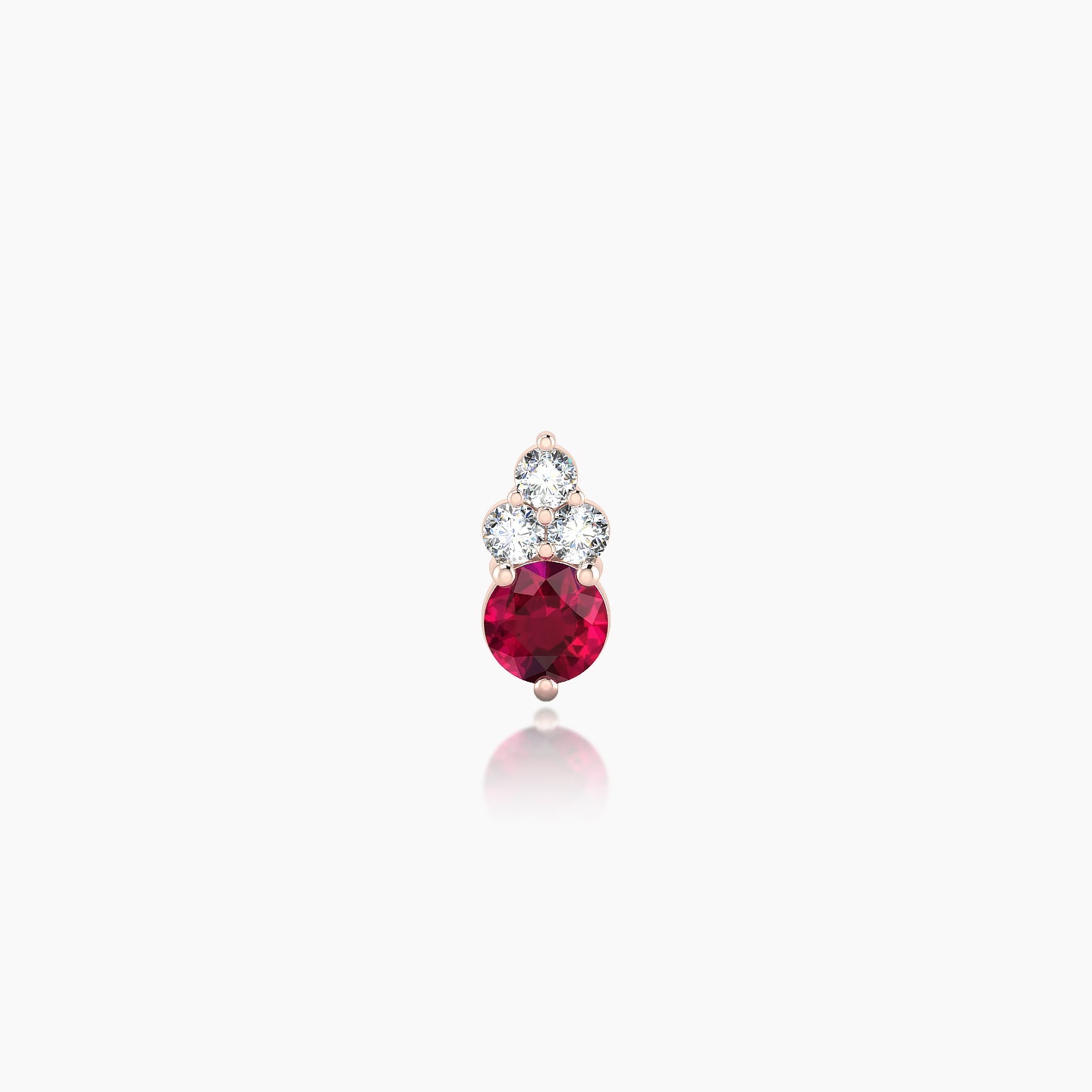 Sif | 18k Rose Gold 5 mm 7 mm Ruby & Diamond Piercing