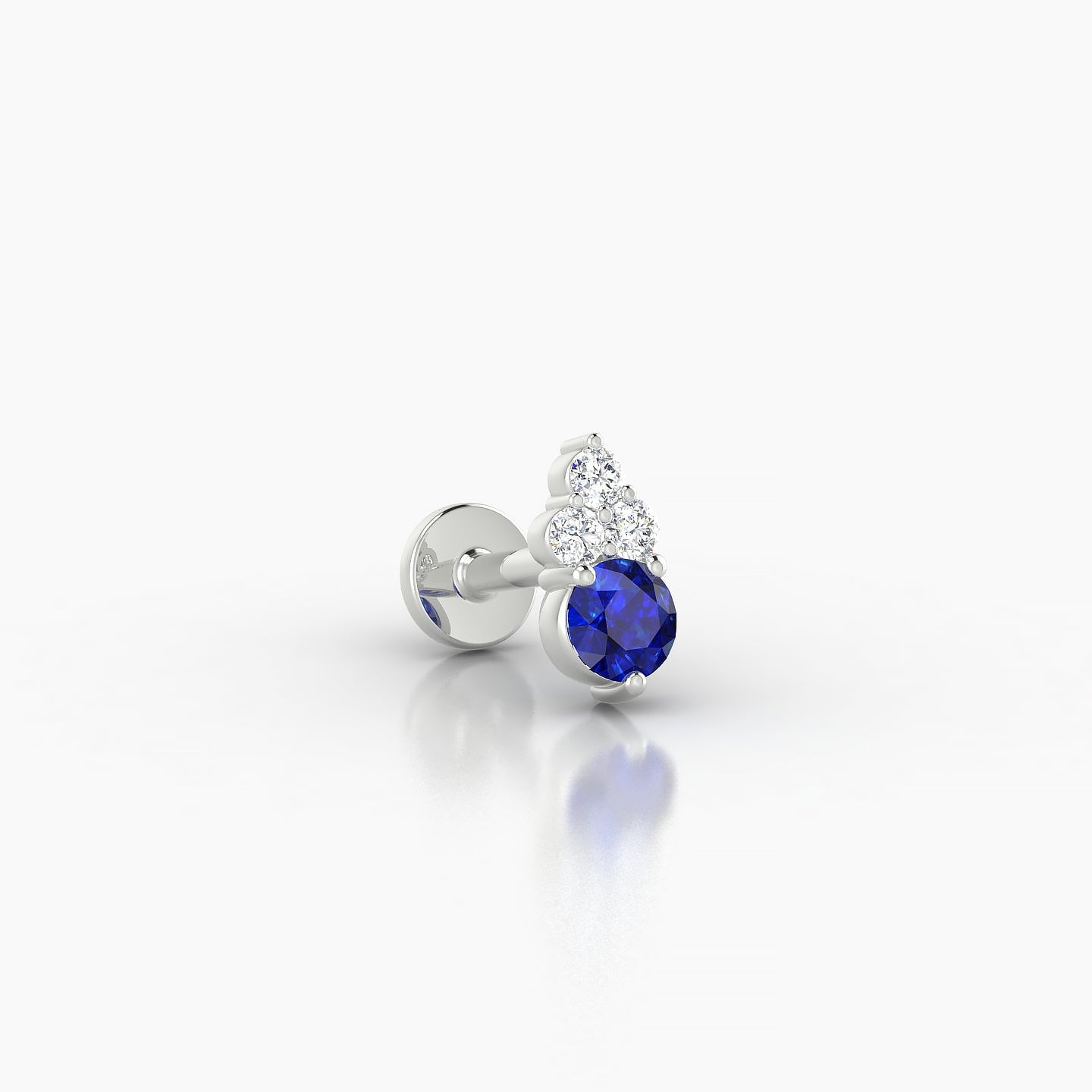 Sif | 18k White Gold 5 mm 7 mm Sapphire & Diamond Piercing