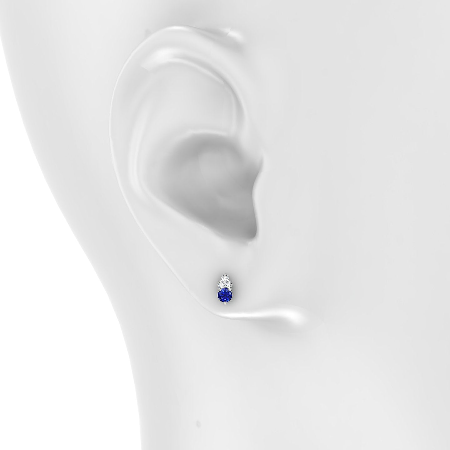 Sif | 18k White Gold 5 mm 7 mm Sapphire & Diamond Piercing