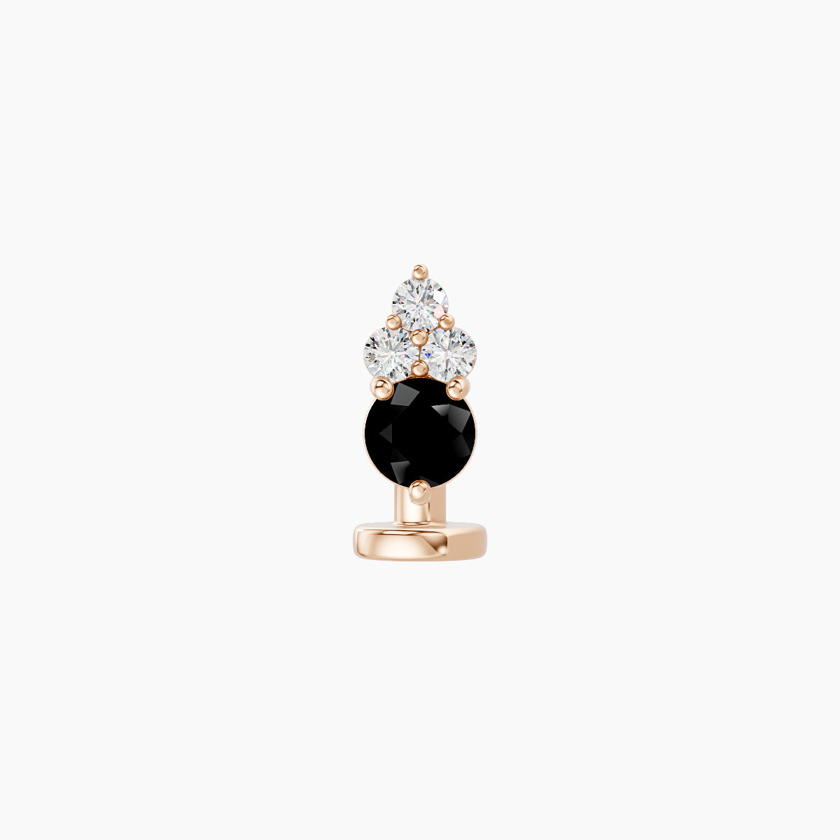 Sif | 18k Rose Gold 6 mm 6.5 mm Black Diamond & Diamond Floating Navel Piercing