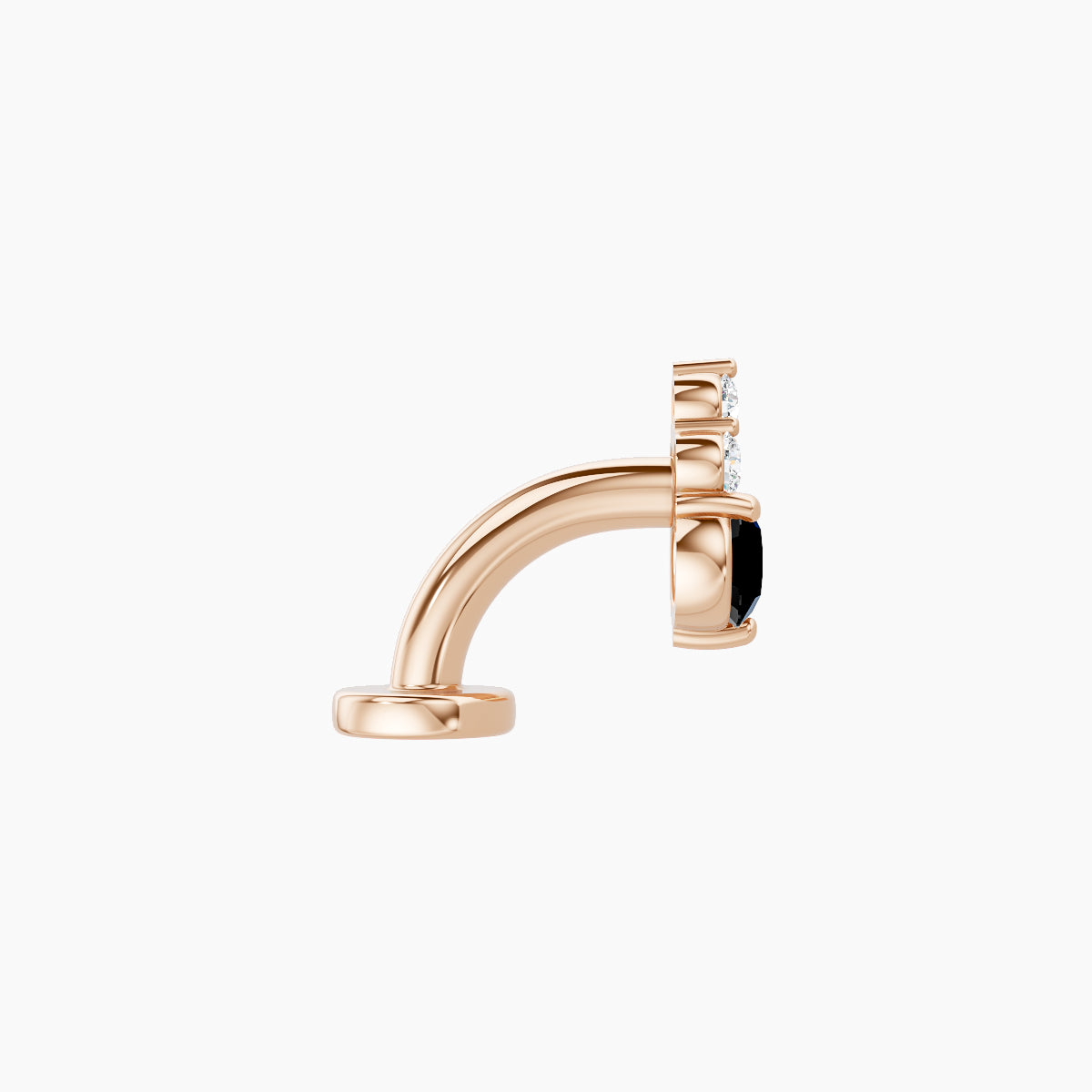 Sif | 18k Rose Gold 6 mm 6.5 mm Black Diamond & Diamond Floating Navel Piercing